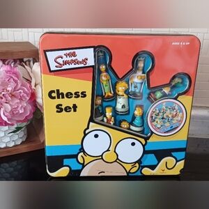 Vintage 1998 The Simpsons Chess Set Complete